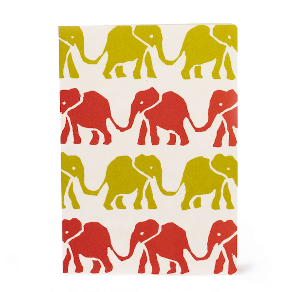Cambridge Imprint Card Elephants red