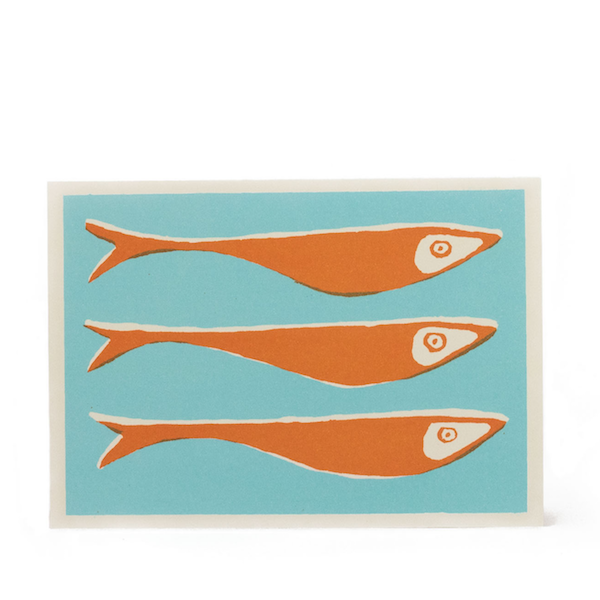 Cambridge Imprint Card Fish Turquoise