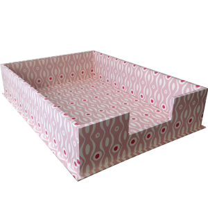 A4 Letter Tray Persephone Pink and Raspberry by Cambridge Imprint