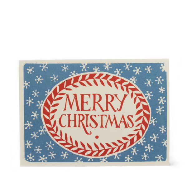 Pack of Ten Cards Merry Christmas Red and Blue - Cambridge Imprint