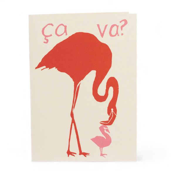 Cambridge Imprint Card Ca Va? Flamingo