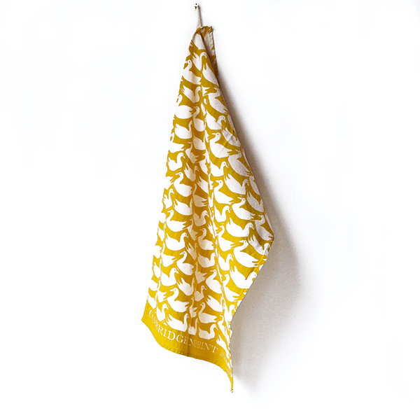 Tea Towel Ducks in Acid Yellow