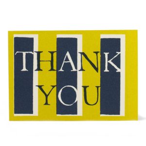 Cambridge Imprint Card Thank You Yellow and Navy