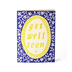 Cambridge Imprint Card Get Well Soon French Ultramarine and Acid Yellow