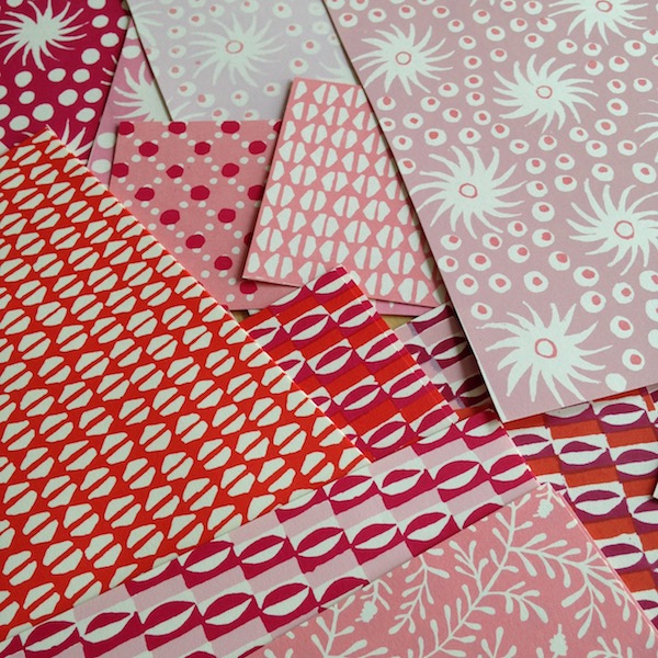 mixed pink and red swatches