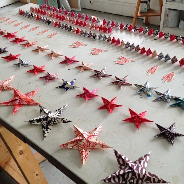 selvedge window construction 1 Cambridge Imprint Origami Christmas Decorations