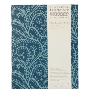 Cambridge Imprint Slim Exercise Book in Seaweed Paisley Cyanotype