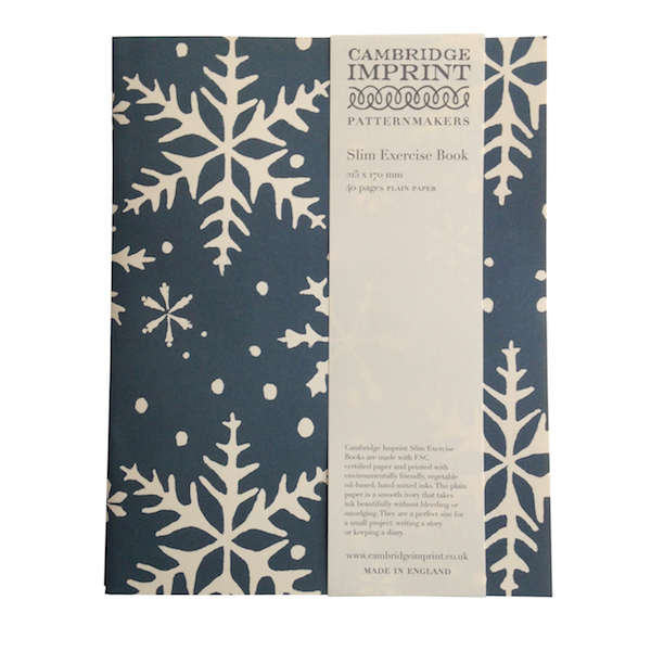 Cambridge Imprint Slim Exercise Book in Snowflake Cambridge Imprint Slim Exercise Book in Snowflake