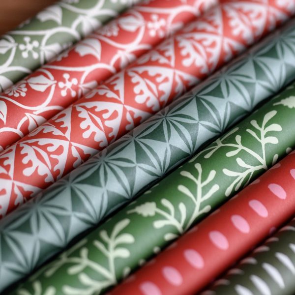 Assorted Red and Green pattern papers — Cambridge Imprint