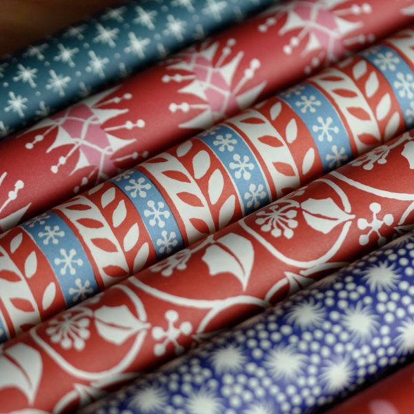 Assorted Red and Blue pattern papers — Cambridge Imprint