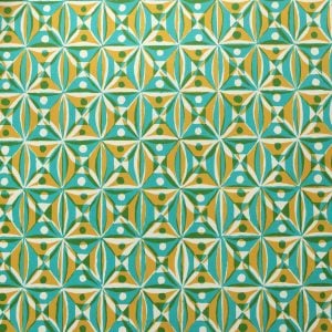 Cambridge Imprint Patterned Paper in Kaleidoscope Yellow and Turquoise