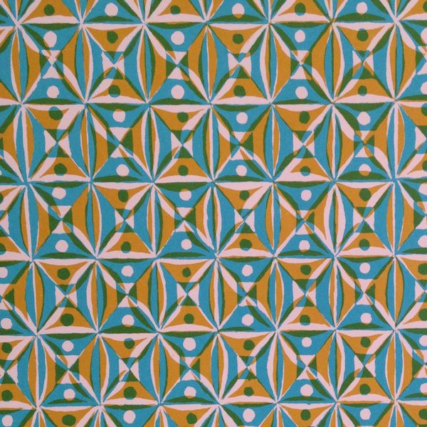 Cambridge Imprint Kaleidoscope Patterned Paper in Yellow and Blue