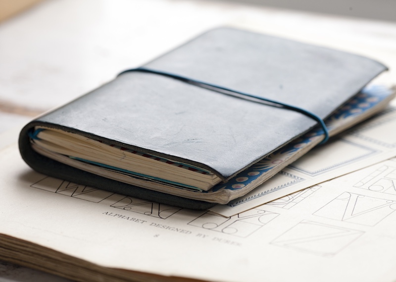 Cambridge Imprint Battered Blue Pocket Folio