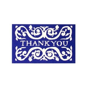 Pack of Arabesque Thank You Gift Cards French Ultramarine