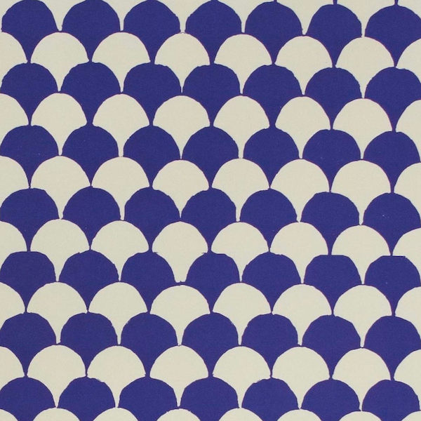 Cambridge Imprint Clamshell Patterned Paper in French Ultramarine