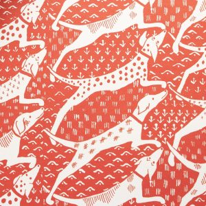 Cambridge Imprint Dogs Coral Patterned Paper