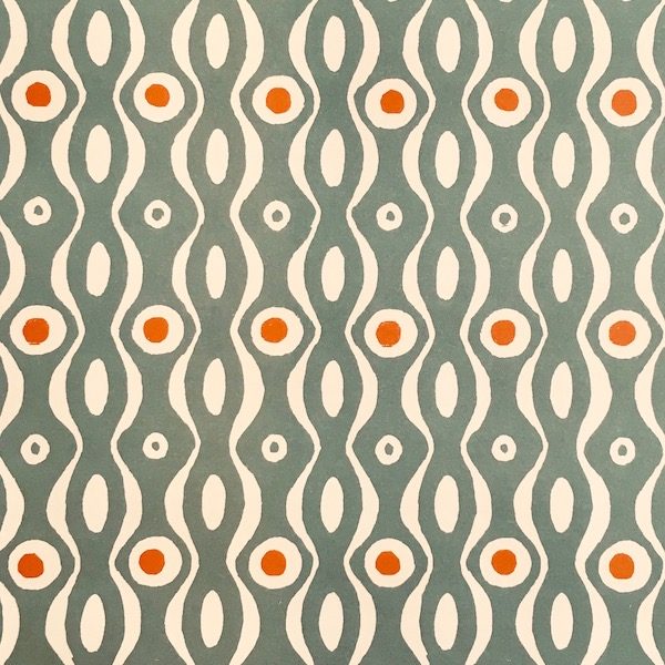 Cambridge Imprint Persephone Patterned Paper in Teal and Orange