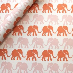 Patterned Paper Elephants Pink and Orange