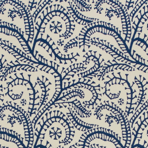 Cambridge Imprint Seaweed Paisley Patterned Paper in Prussian Blue
