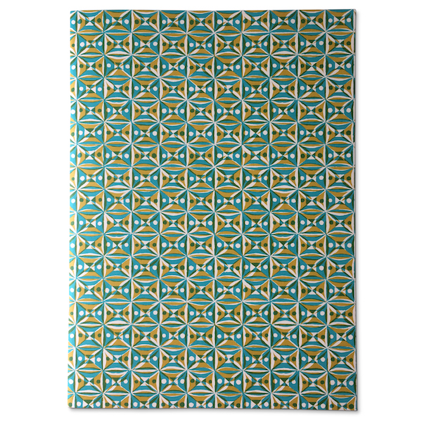 Cambridge Imprint Patterned Scrapbook Kaleidoscope Yellow and Turquoise