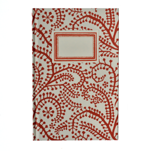 Hardback Notebook Seaweed Paisley Crimson