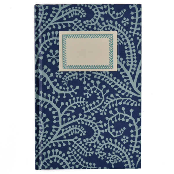 Hardback Notebook Seaweed Paisley Cyanotype by Cambridge Imprint