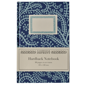 Hardback Notebook Seaweed Paisley Cyanotype by Cambridge Imprint