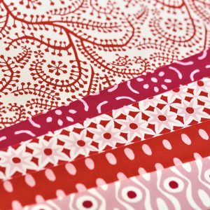 10 Assorted Sheets of Red and Pink Patterned Papers