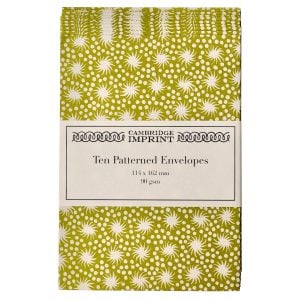 Packet of Ten Patterned Envelopes Animalcules Bawden Green