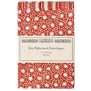 Packet of Ten Patterned Envelopes Animalcules Crimson