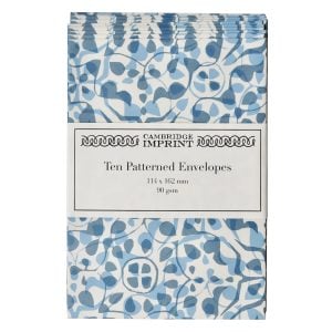 Packet of Ten Patterned Envelopes Dappled Blue