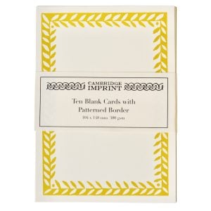 10 Postcards with Patterned Border in Mustard