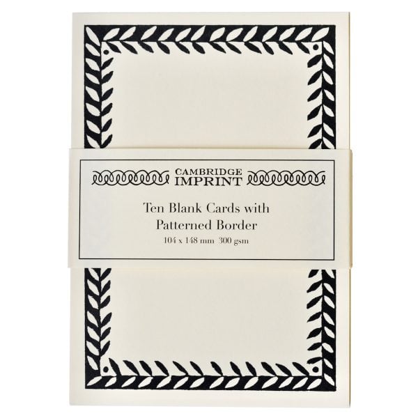 Cambridge Imprint Postcard with Border in Blue-Black