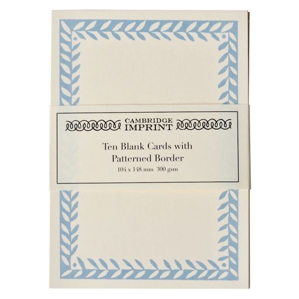 Cambridge Imprint Postcard with Border in Bright Blue