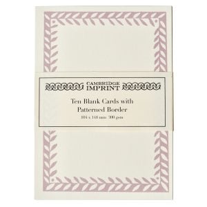 10 Postcards with Patterned Border in Cupboard Pink