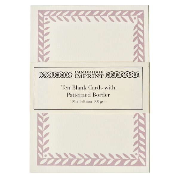 Cambridge Imprint Blank Cards with Patterned Border in Cupboard Pink