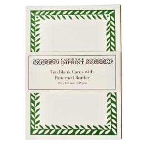 10 Postcards with Patterned Border in Pea Green