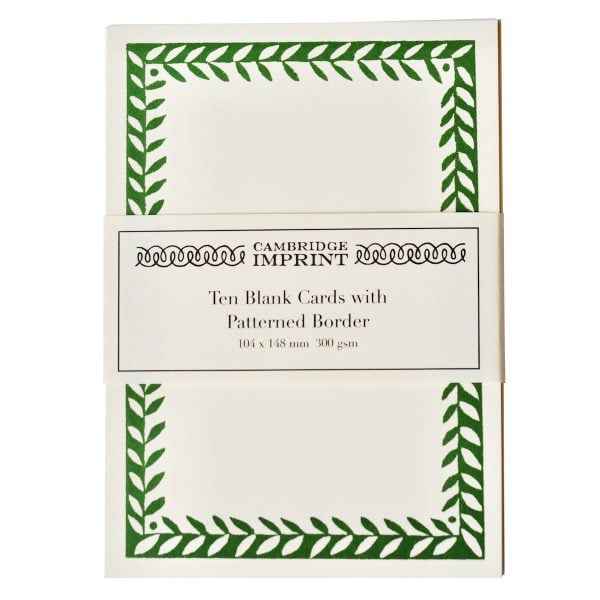 Simple Cards with Patterned Border in Pea Green