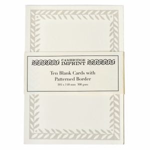 10 Postcards with Patterned Border in Pearl Grey