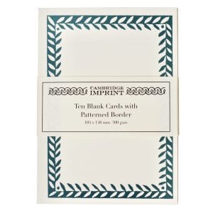 10 Postcards with Patterned Border in Petrol