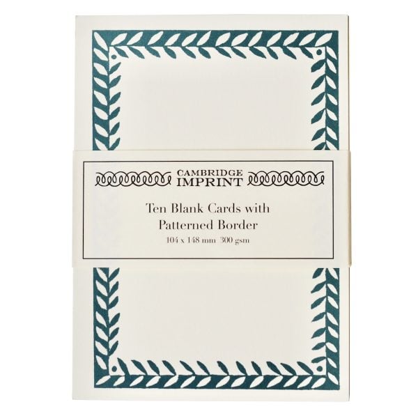 Cambridge Imprint Postcard with Border in Petrol Blue
