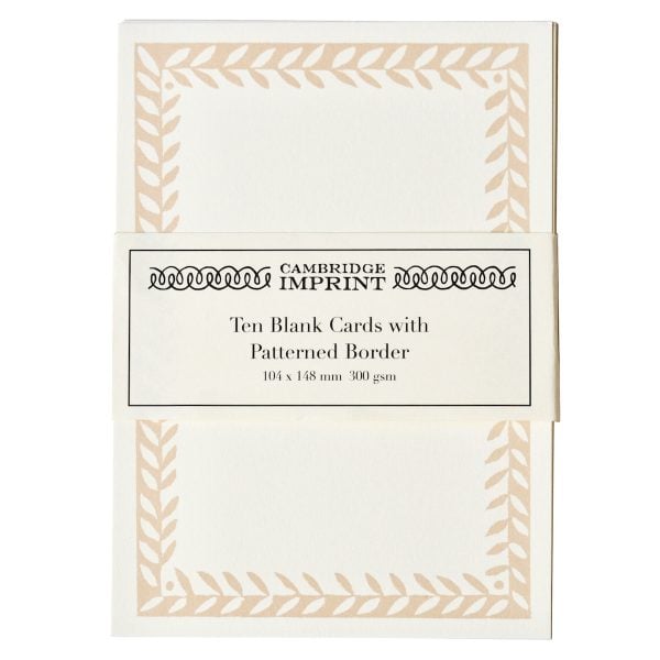 Cards with Patterned Border in Plaster Pink by Cambridge Imprint