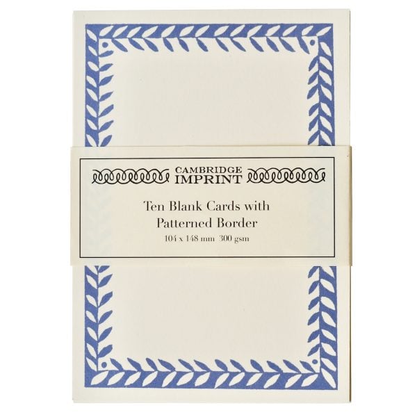 Cambridge Imprint Postcard with Border in Scumble Blue