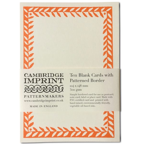 Cambridge Imprint Blank Cards with Patterned Border
