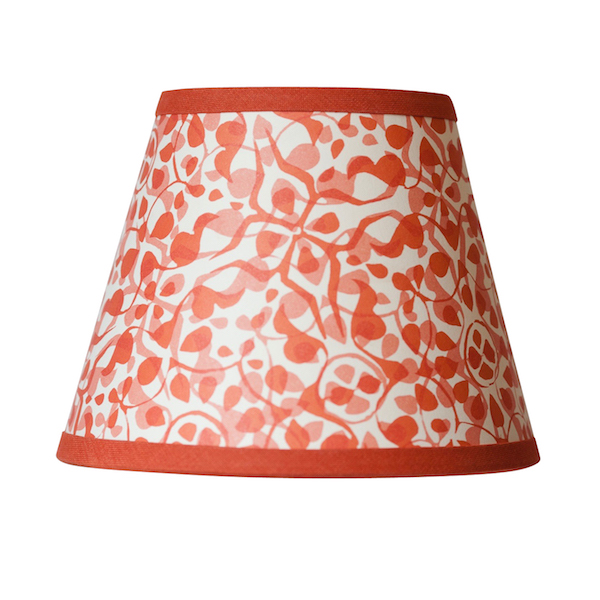 Brick Red Patterned Paper Lampshade, Patterned Table Lamp Shades