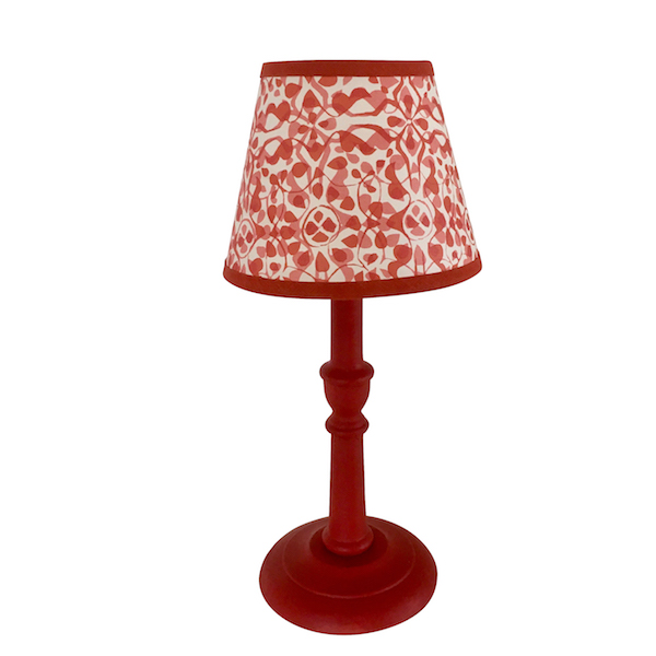 Red Painted Wooden Lamp Base, Red Table Lamp Bases Uk