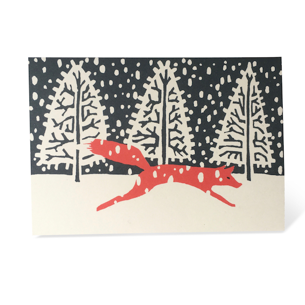 Fox In Winter Card by Cambridge Imprint