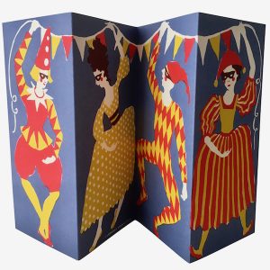 Double-sided Concertina Commedia Dell'Arte Card by Cambridge Imprint