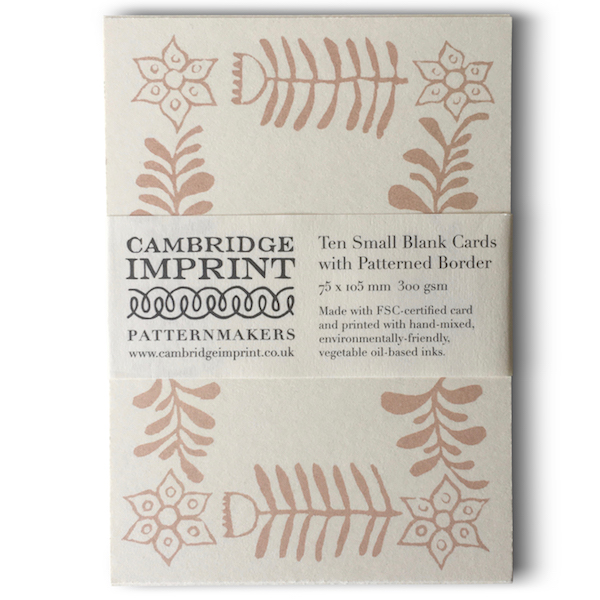 Cambridge Imprint Small Cards with Folk Art Patterned Border