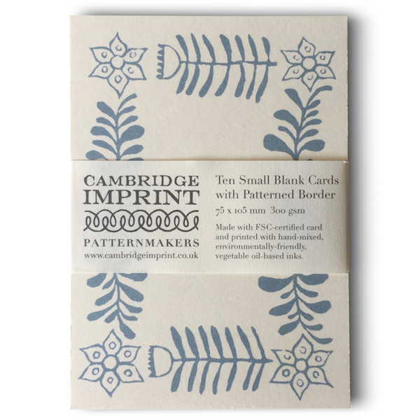 Cambridge Imprint Small Cards with Folk Art Patterned Border